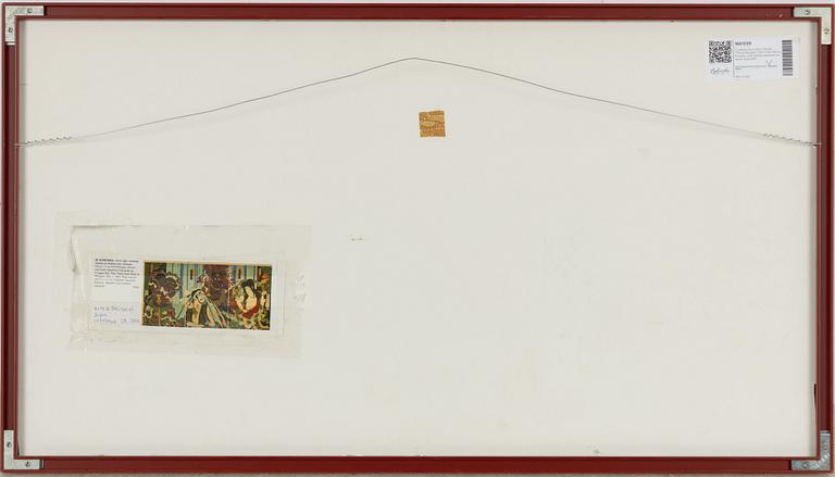Toyohara Kunichika, triptyk, "Prince Mongaku with Fudo Myo-o, Kongara, and Seitaka Beneath the Nachi Waterfall".