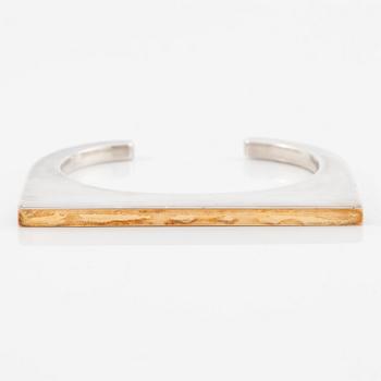 Sigurd Persson, arm ring, silver with gilding, Stockholm 1997.