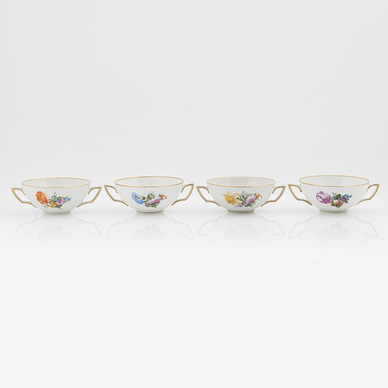 Royal Copenhagen, a 41-piece 'Sachsisk Blomst' porcelain service, Denmark.