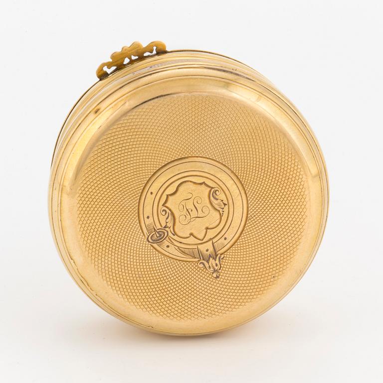 PILLERASK, 18 k guld, omkring år 1900.