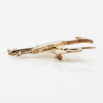 Wiwen Nilsson, a brooch, sterling silver, in the form of two birds, Lund 1964.