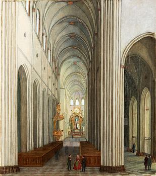 302. Johan Gustaf Köhler, Interiör av Uppsala domkyrka.