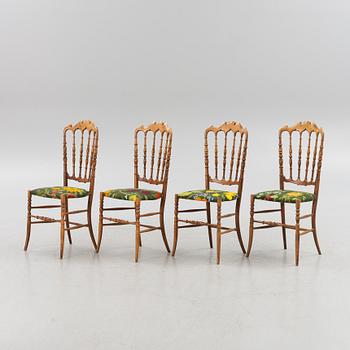 A set of four Chiavari model chairs, second half of the 20th century.