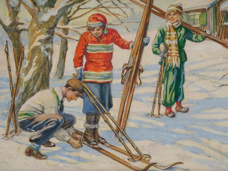 Jenny Nyström, Before the ski trip.