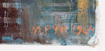 MADELEINE PYK, olja på duk. Signerad M. Pyk och daterad 1964.