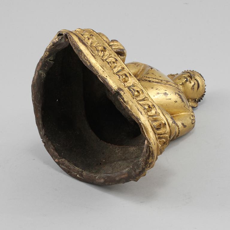 SKULPTUR, förgylld brons, orientalisk, 1900-tal.