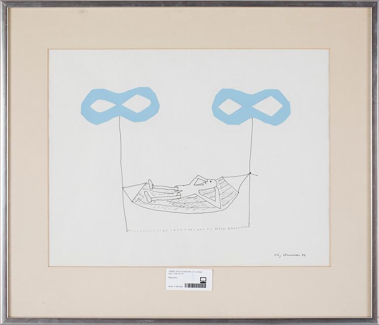 STIG CLAESSON, 2 st, collage, sign. o dat. 84.