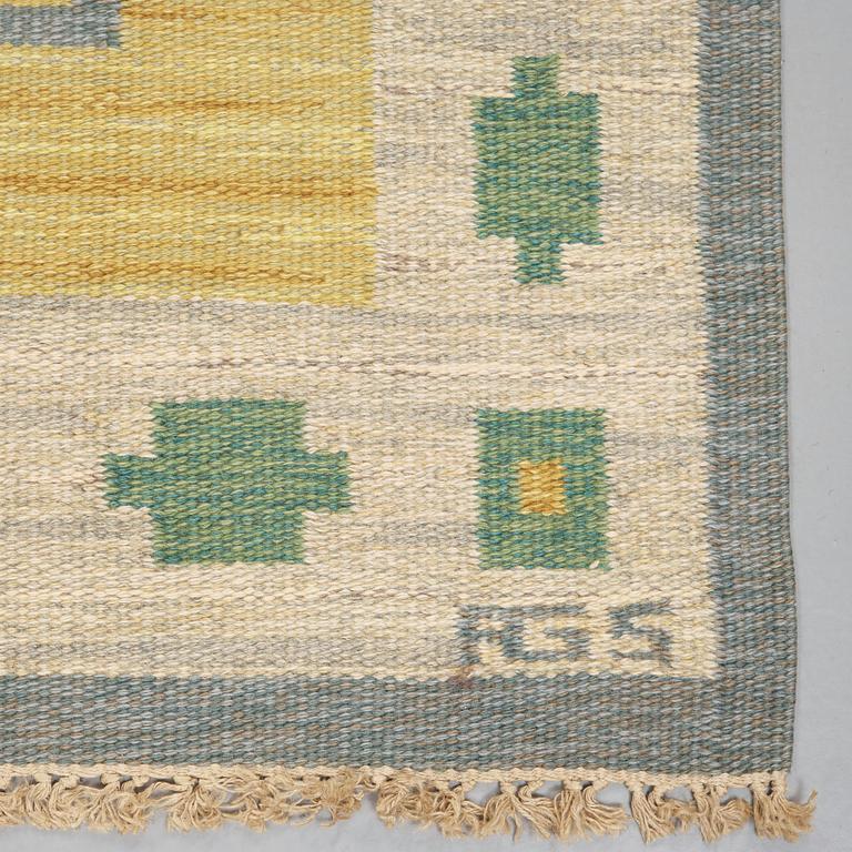 CARPET. Flat weave. 259,5 x 161,5 cm. Signed AGS.