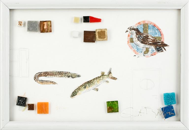 ERNST BILLGREN, Blandteknik och mosaik, sign.