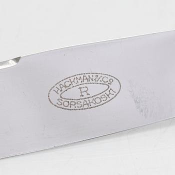 Bestickuppsättning, 24 delar, silver, "Musslan", finska stämplar, Åbo, Tavastehus, Helsingfors 1925-1953.