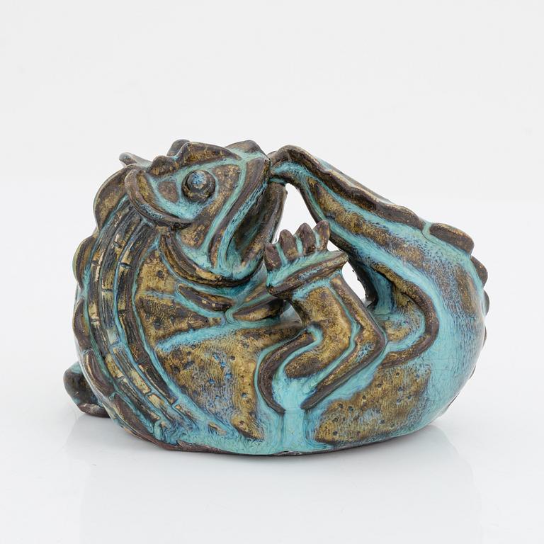 Wilhelm Kåge, skulptur, drakvalp, "Farsta", Gustavsberg studio 1950-tal.