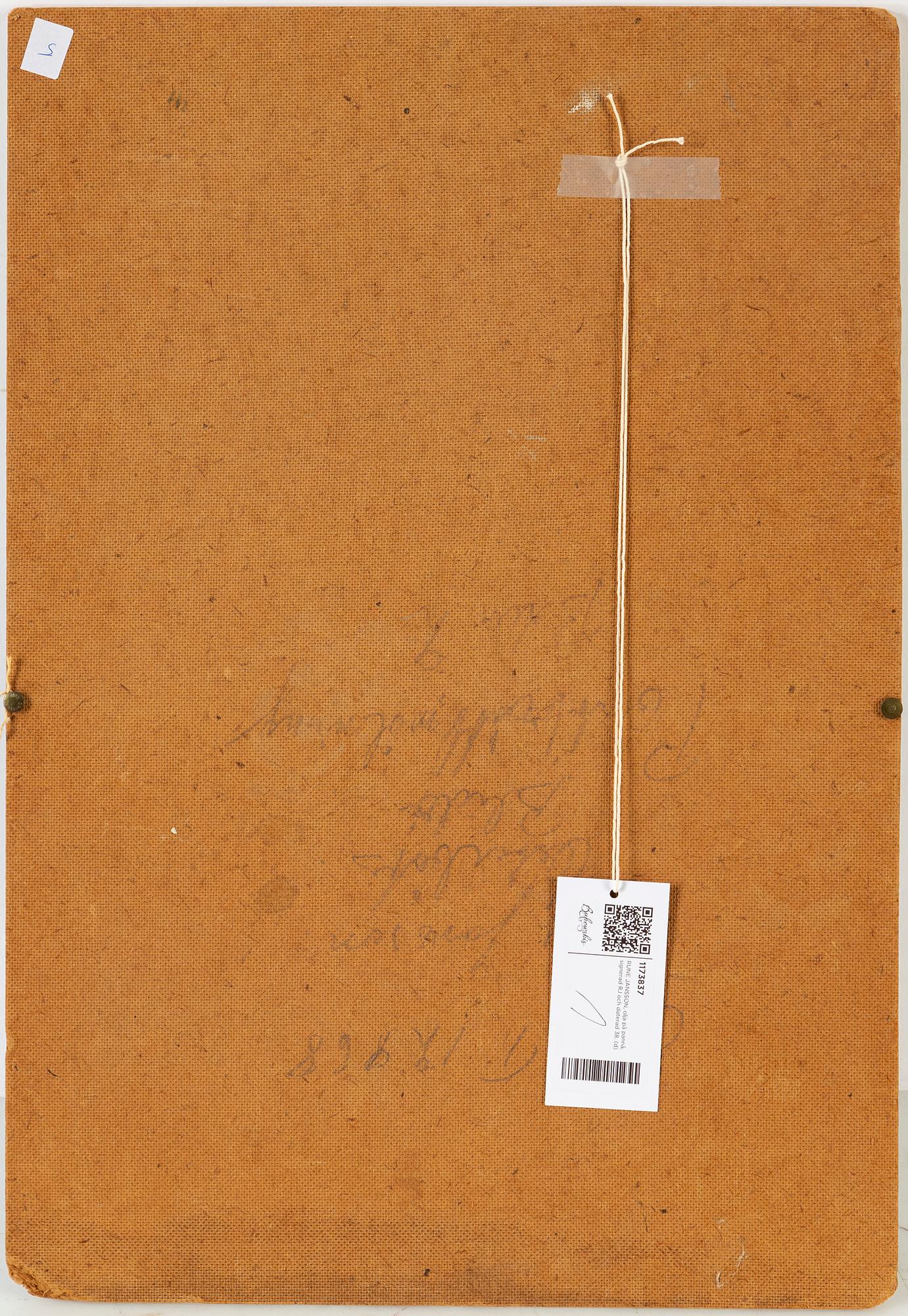 RUNE JANSSON, oil on panel, signed RJ and dated -38.