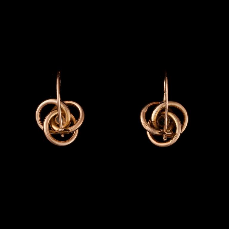 ÖRHÄNGEN, 14K guld, turkoser. Westerback 1959. Vikt ca 2,0 g.