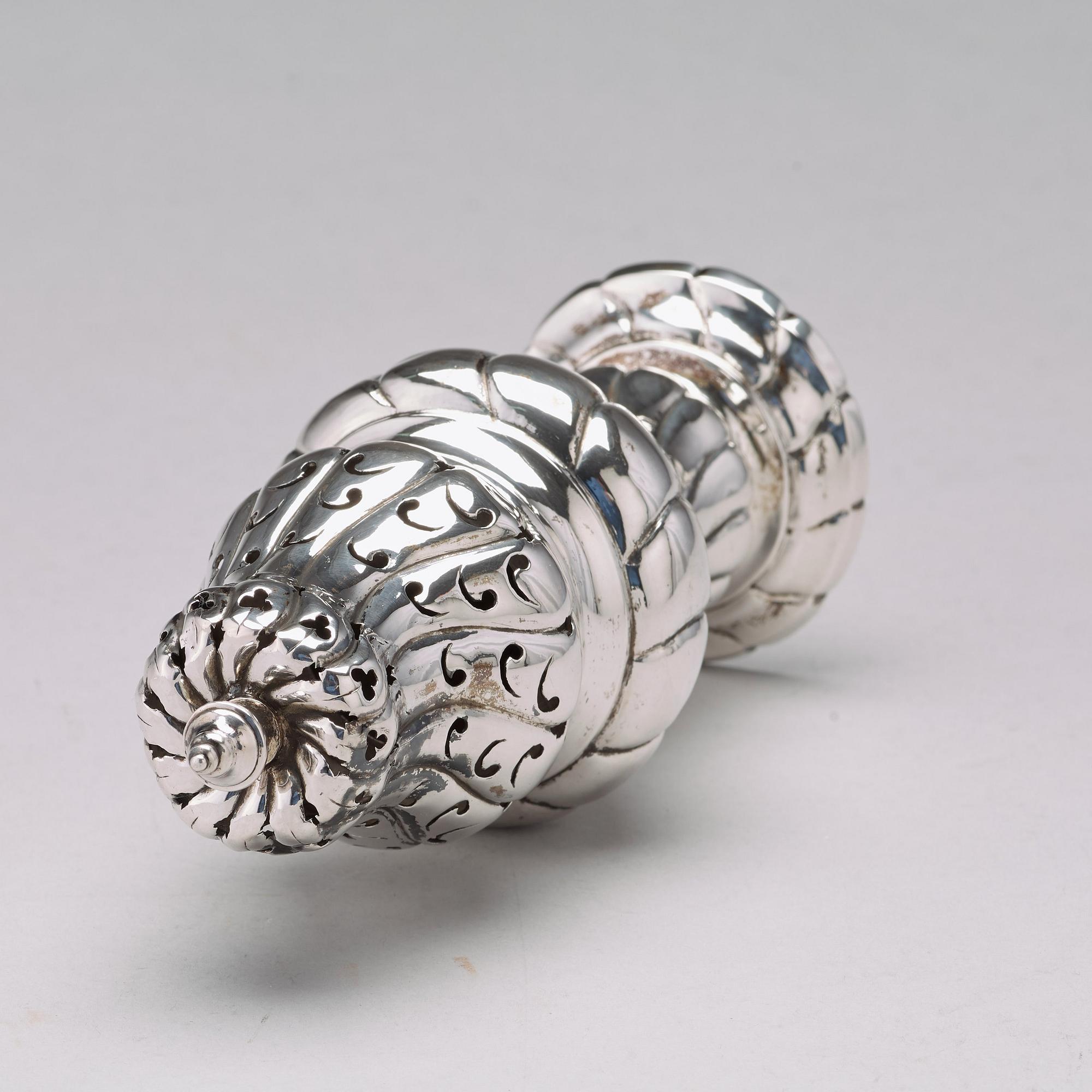 A Baltic 18th century sugar-caster, mark of Johan Diedrich Rehwald, Riga (1731-1781(-93)).