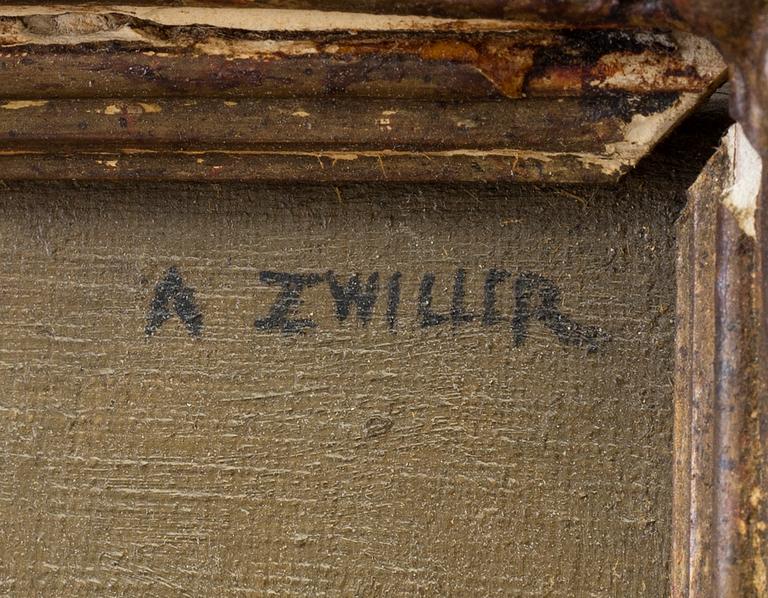AUGUSTIN ZWILLER, an oil on canvas. Signed.