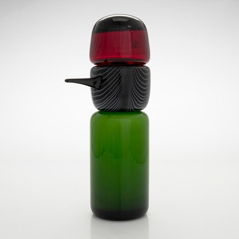 Matti Klenell, glasfågel, "Korpi Pappa", signerad M. Klenell Iittala.