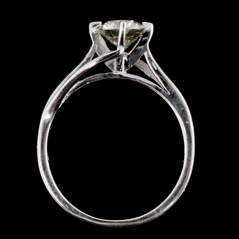RING, 14k vitguld med briljantslipad diamant ca 0.97 ct, 2000-tal. Vikt 3 g.