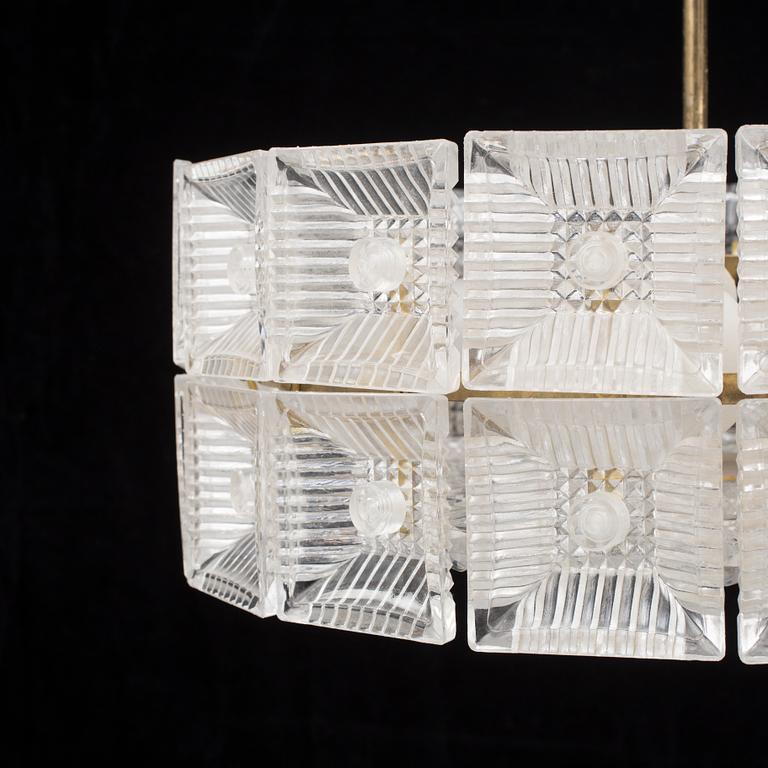 TAKLAMPA, Carl Fagerlund, Orrefors, 1900-talets andra hälft. Höjd 45 cm.