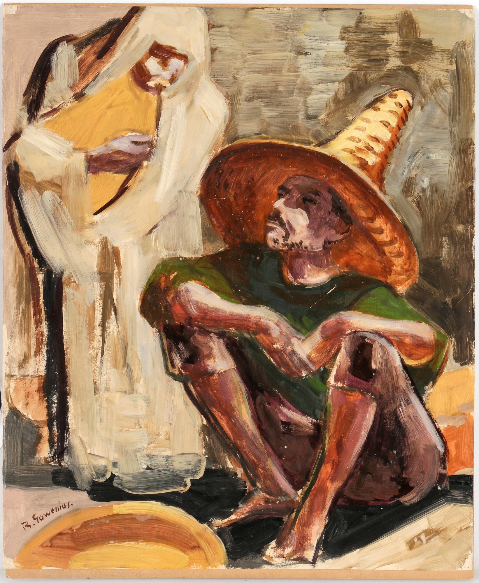 RUDOLF GOWENIUS, 5 st, oljor på pannå och duk.