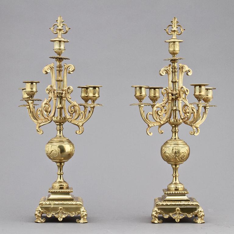 KANDELABRAR, ett par, 1800-talets andra hälft.
