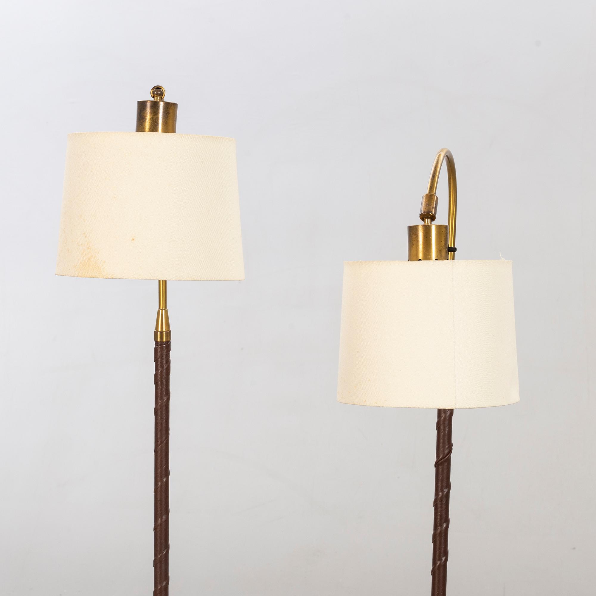 EINAR BÄCKSTRÖM, two  floor lamps mid 20th century.