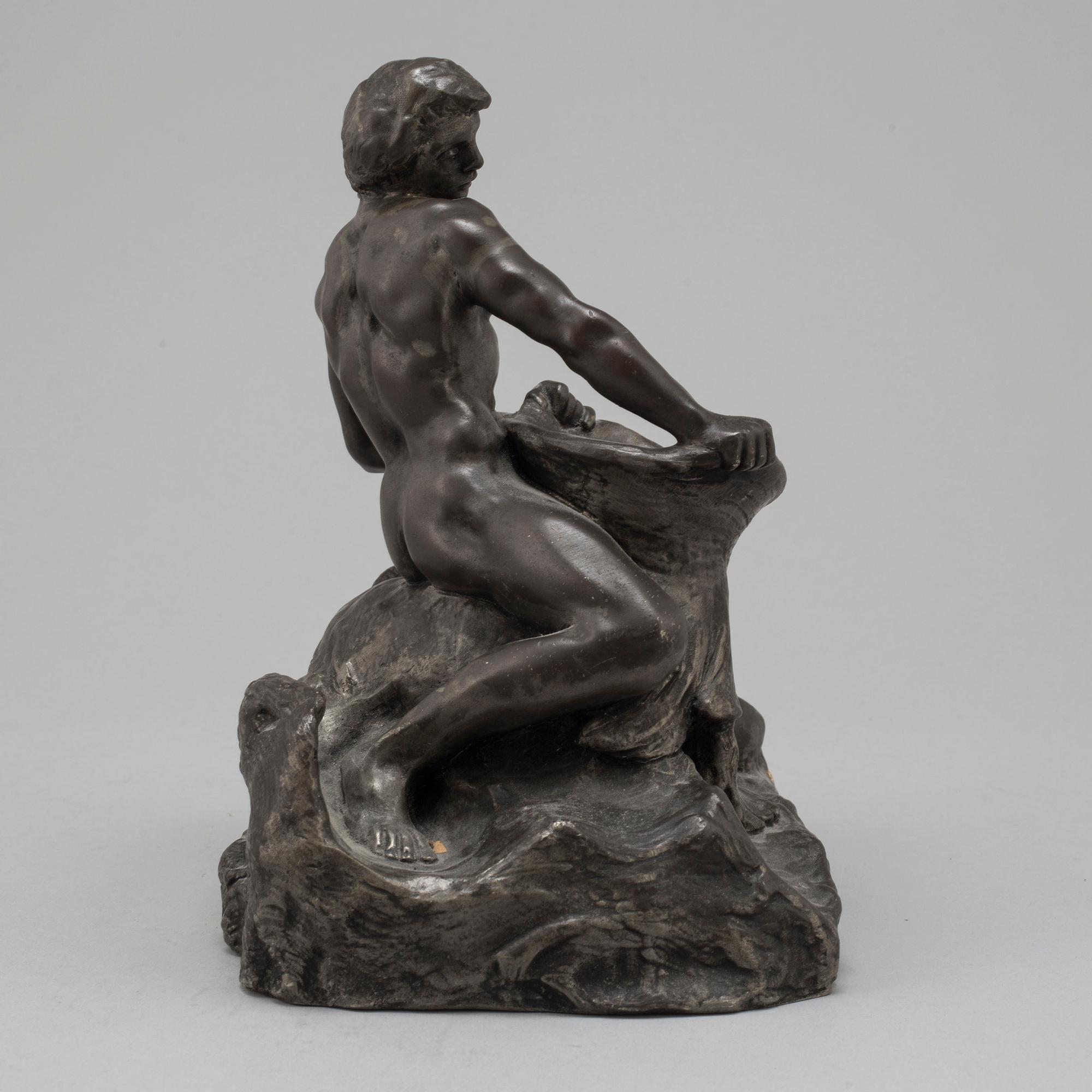 HENRI LOUIS LEVASSEUR, a sculpture, zinc. Signed H Levasseur.