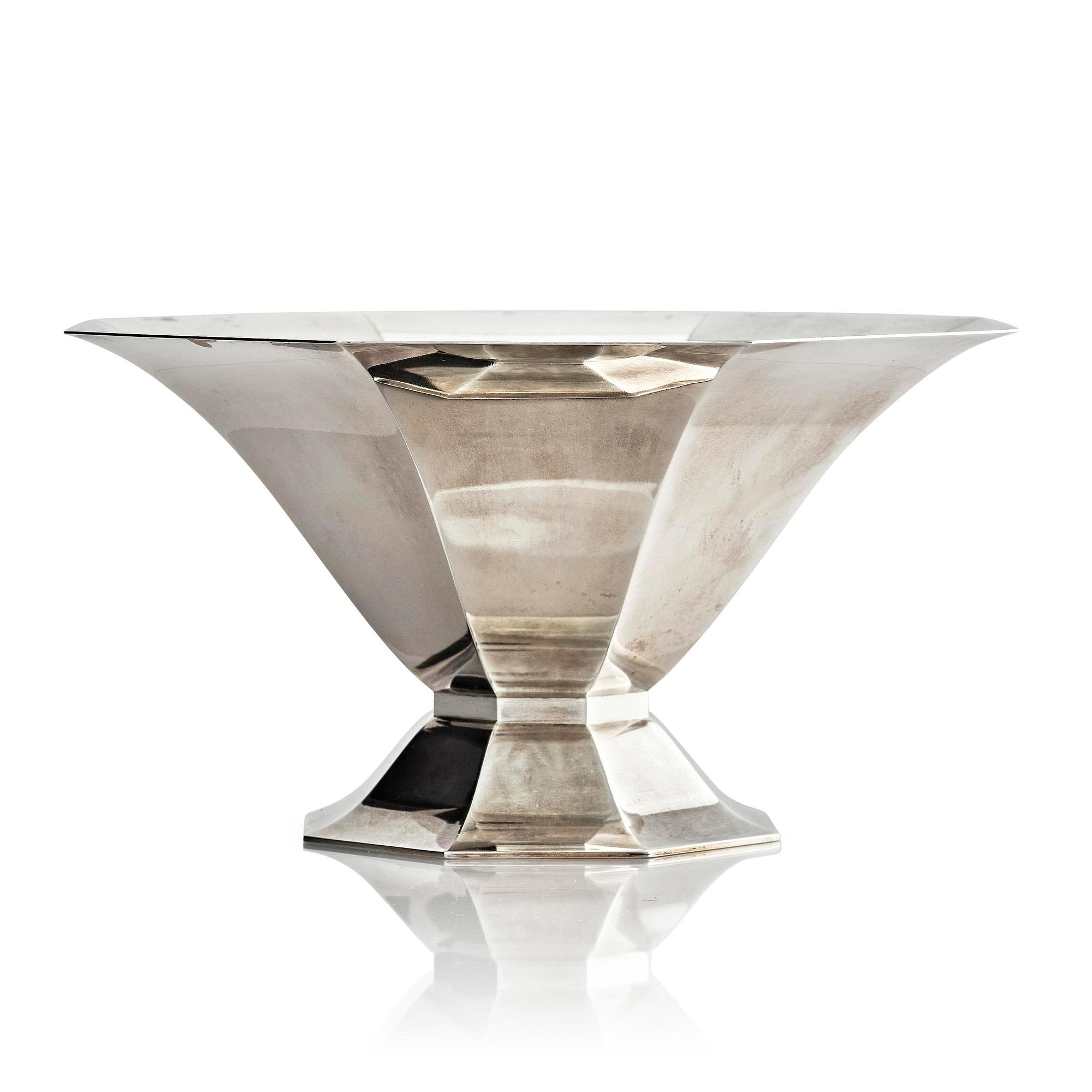 Wiwen Nilsson, a sterling silver bowl on foot, Lund, Sweden 1942.