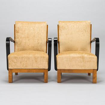 Fåtöljer, ett par, "Panu", modell 234, Asko 1930-tal.