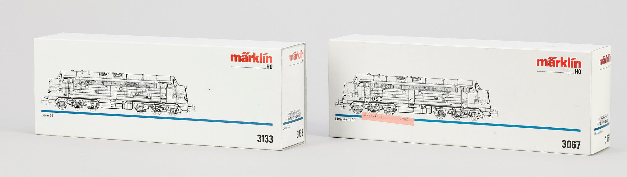 PARTI LOK, 2 st, Märklin H0 3067 samt 3133, 1900-talets andra hälft.