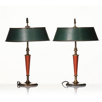 Erik Tidstrand, a pair of table lamps, model "26550", Nordiska Kompaniet, 1920s.