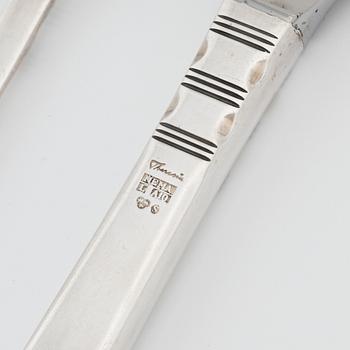 Theresia Hvorslev, bestickuppsättning, 36 delar, silver, modell "Thema", Mema, Lidköping 1974-75.