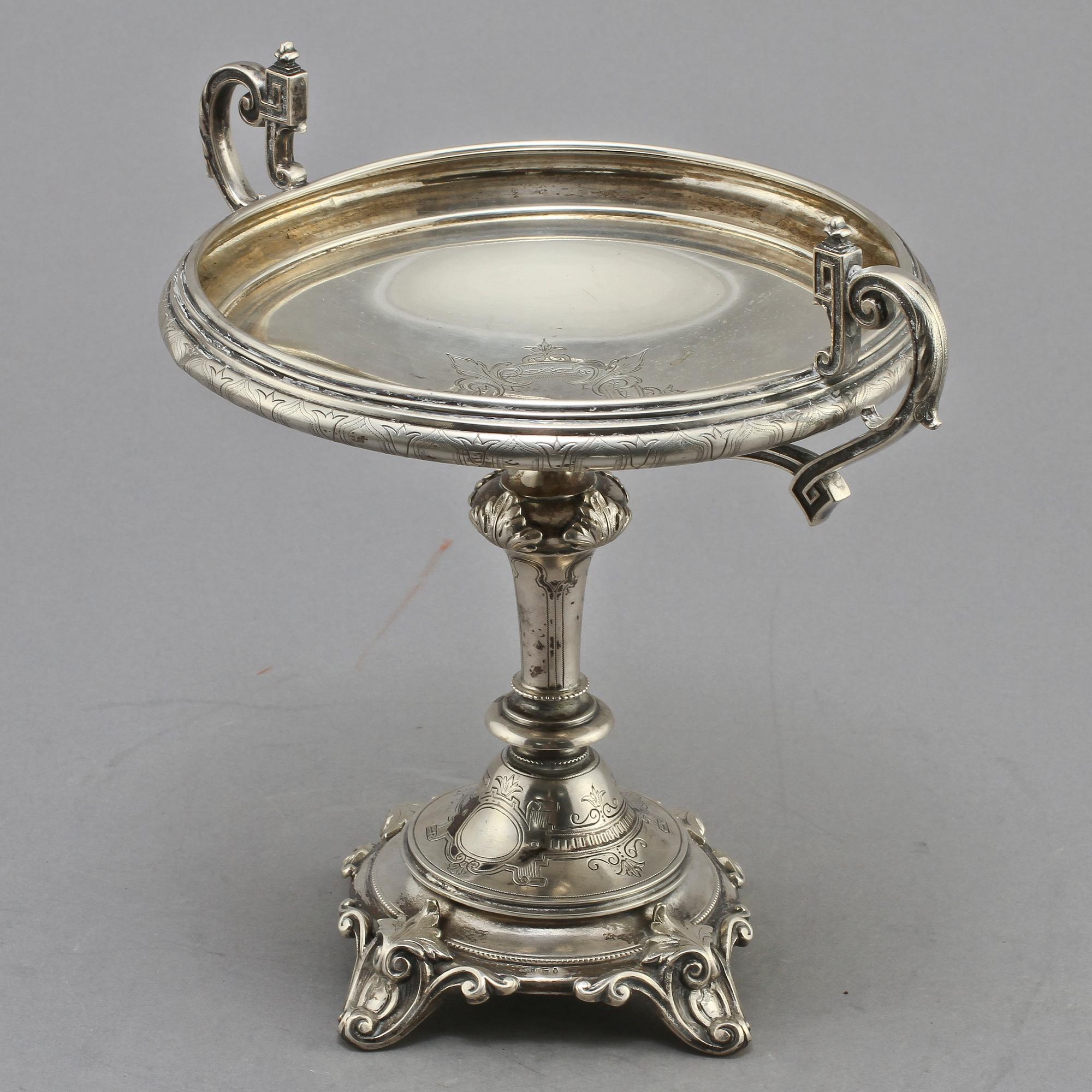 UPPSATSSKÅL, silver, Lars Larson & Co, 1800-talets andra hälft. Vikt 500 g.