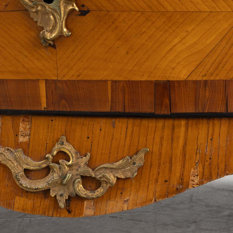 A Swedish parquetry rococo commode, Stockholm, later part 18th century.