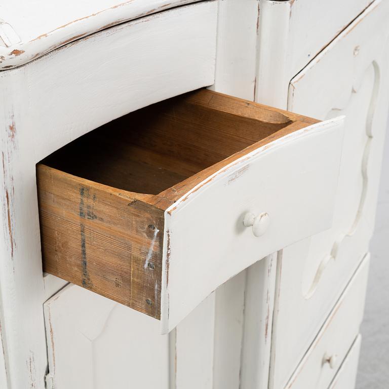 A painted secretaire, mid 19th Century.