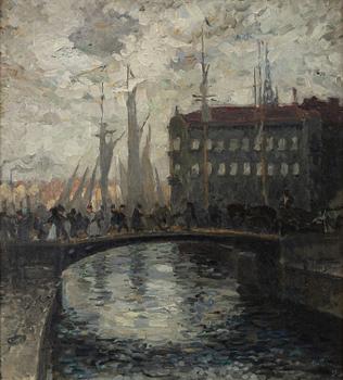 Axel Erdmann, Bustling crowd on a bridge.