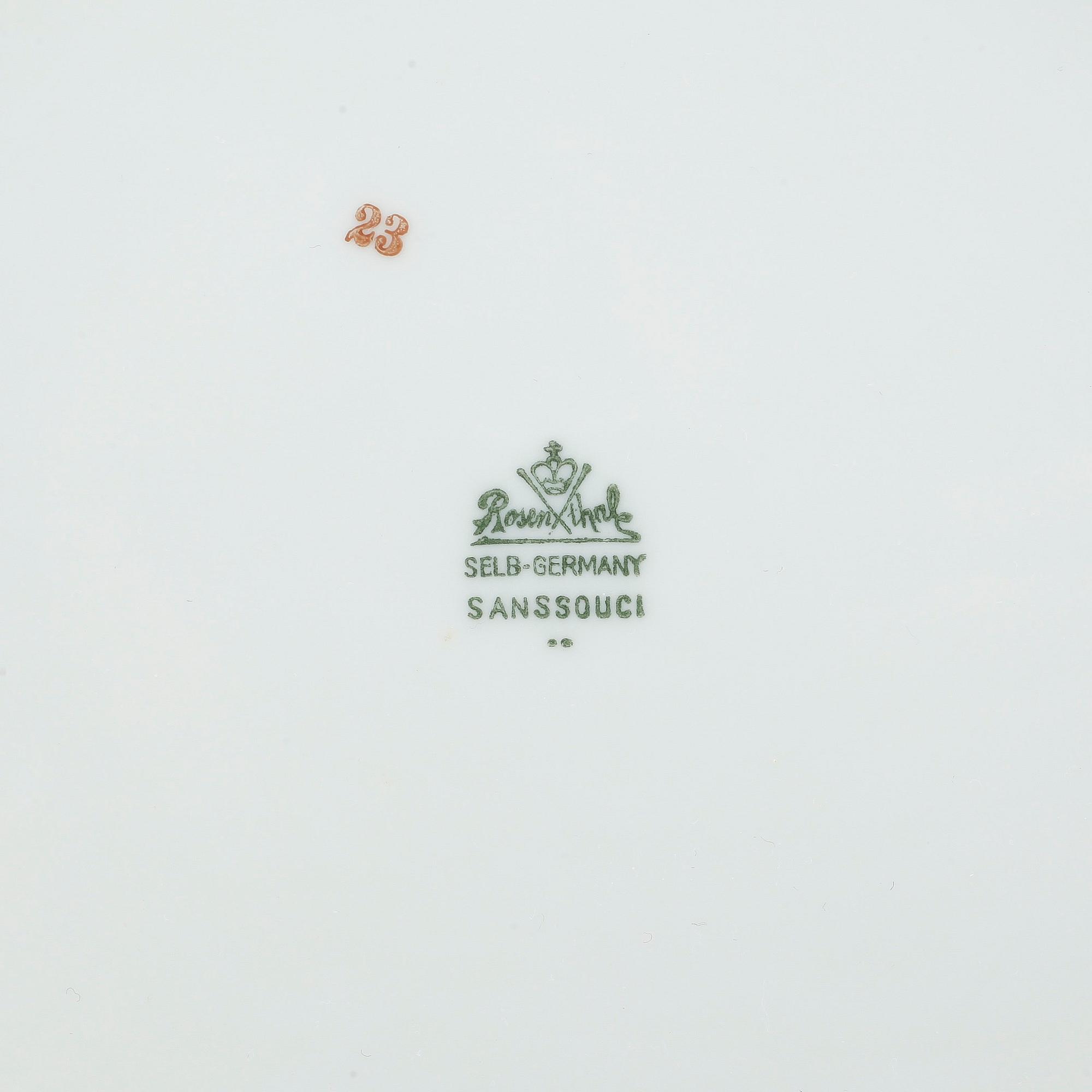MATSERVIS,108 delar,  porslin, "Sanssouci", Rosenthal.