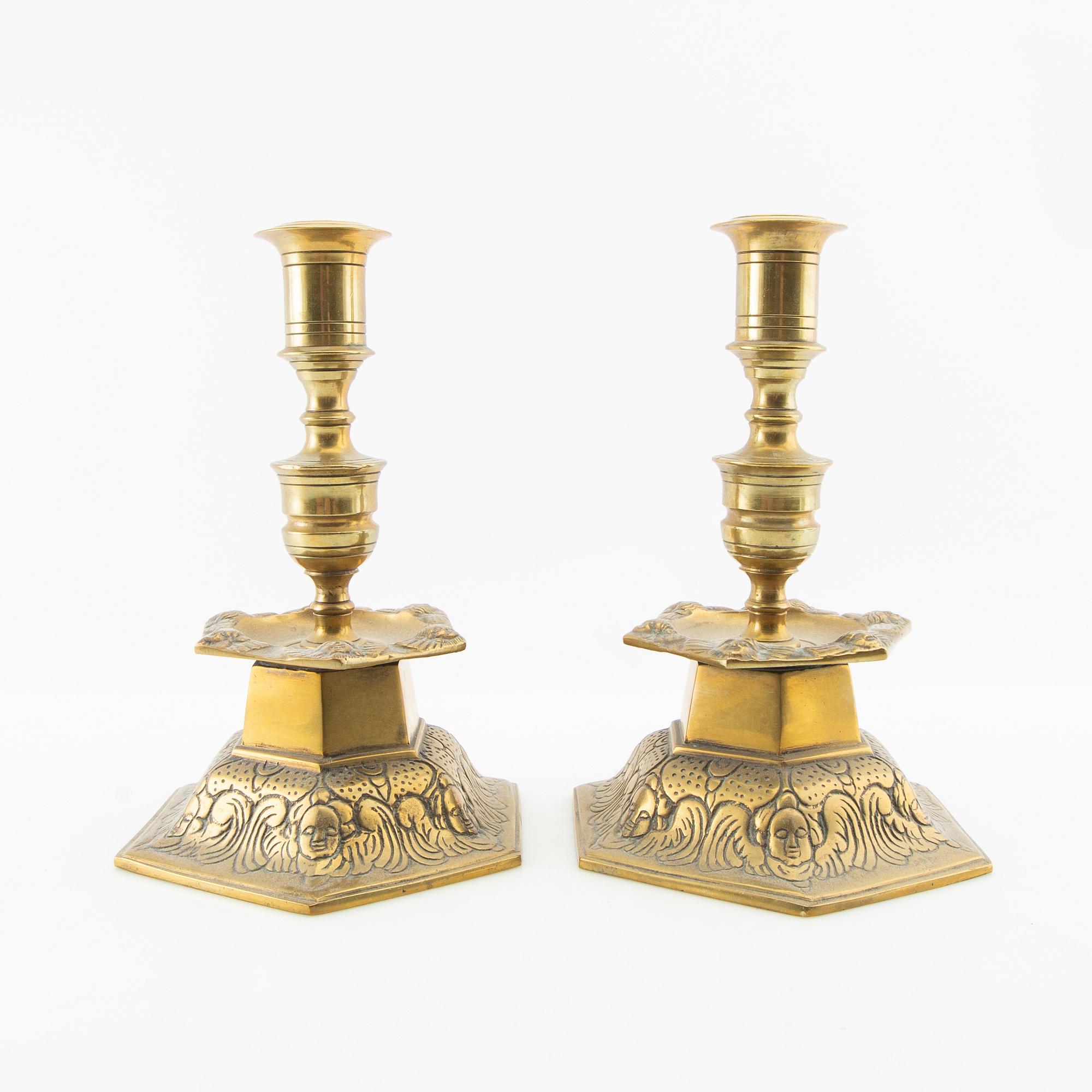 Candelabras, a pair, Baroque style, first half of the 20th century.