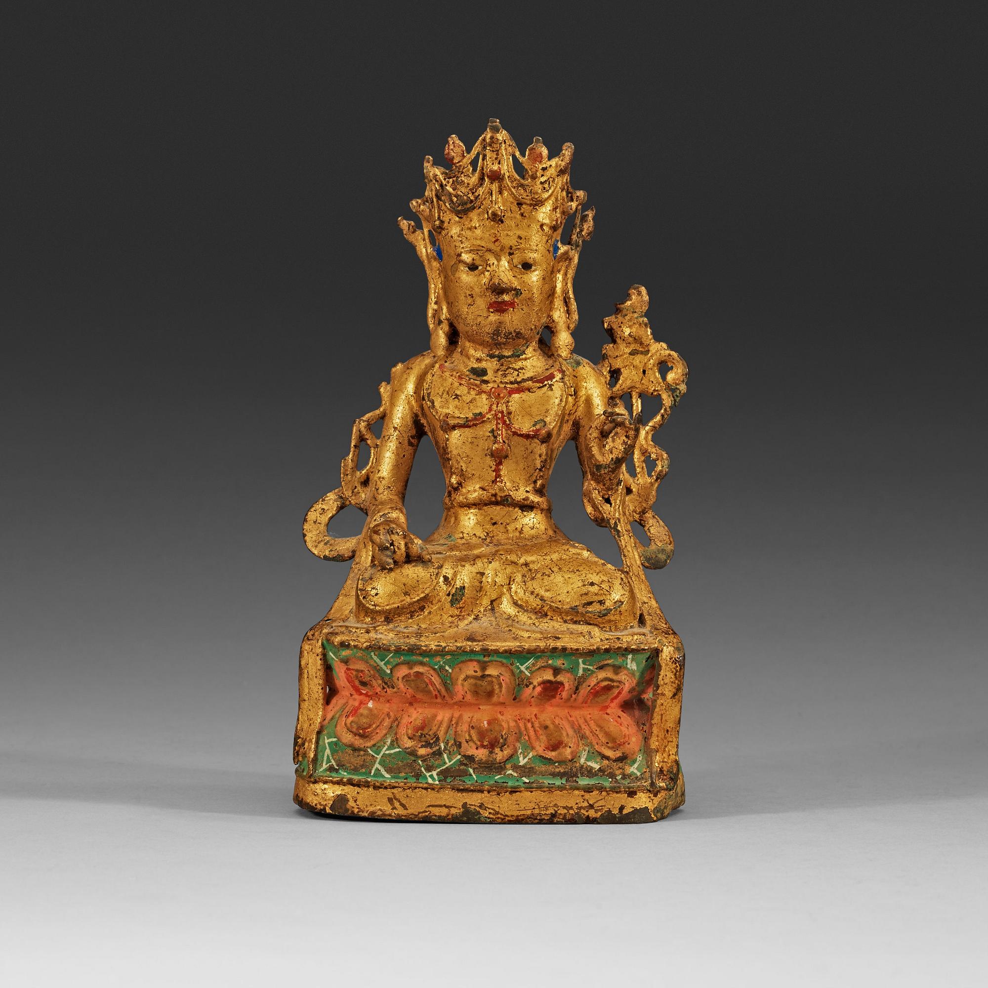 A bronze Guanyin, Qing dynasty (1644-1912).