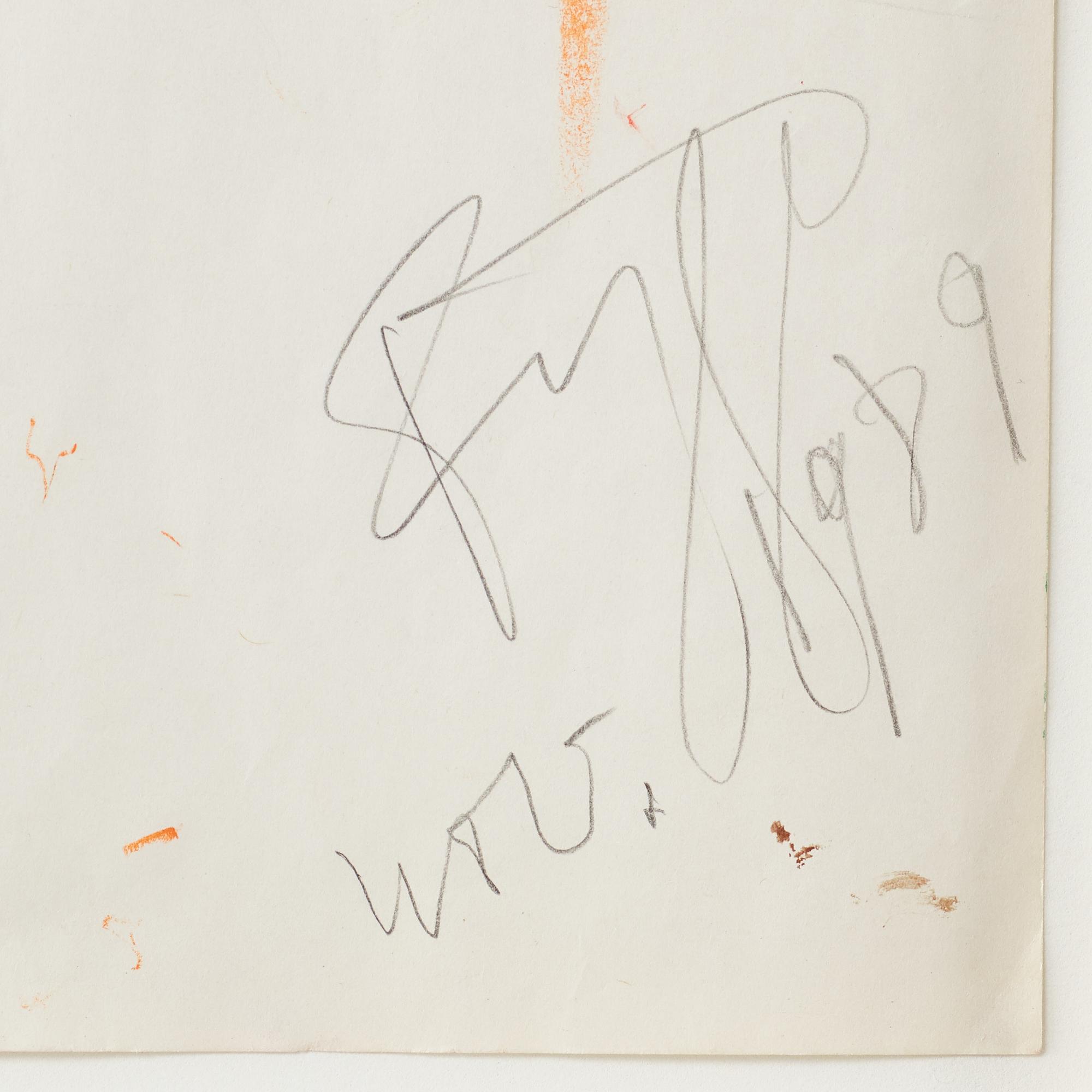 Eddie Figge, mixed media on paper, signed and dated 1989.