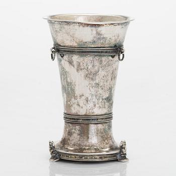 A mid-18th-century parcel-gilt silver beaker, maker's mark of Lorens Stabeus, Stockholm 1751.