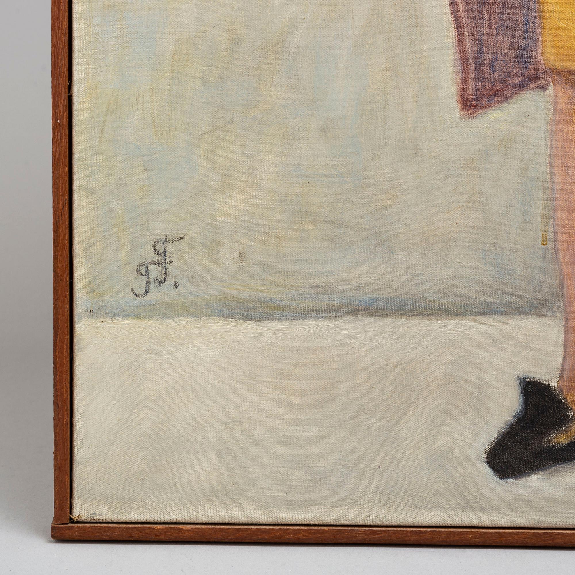 TOVE FRIIS-HJORTH, olja på duk, monogramsignerad samt tillhörande TEXTILSKULPTUR.