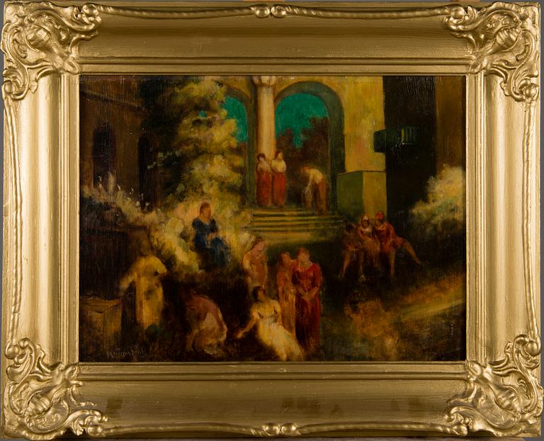 YRJÖ RAMSTEDT, oil on panel, signed also a tergo.