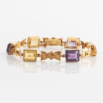 Bracelet, Stigbert, gold with amethysts and citrines.