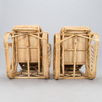 A rattan lounger, late 20th century.