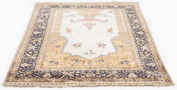 A semi-antique/old pictoral silk Hereke rug, West Anatolia, c. 152 x 103 cm.