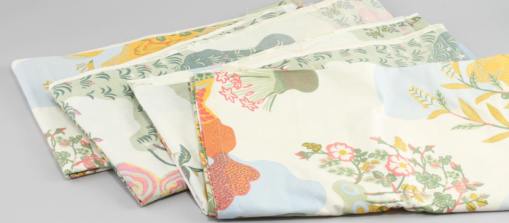 GARDINLÄNGDER, 4 st, "Anakreon", Josef Frank, Svenskt Tenn, 1900-tal.
