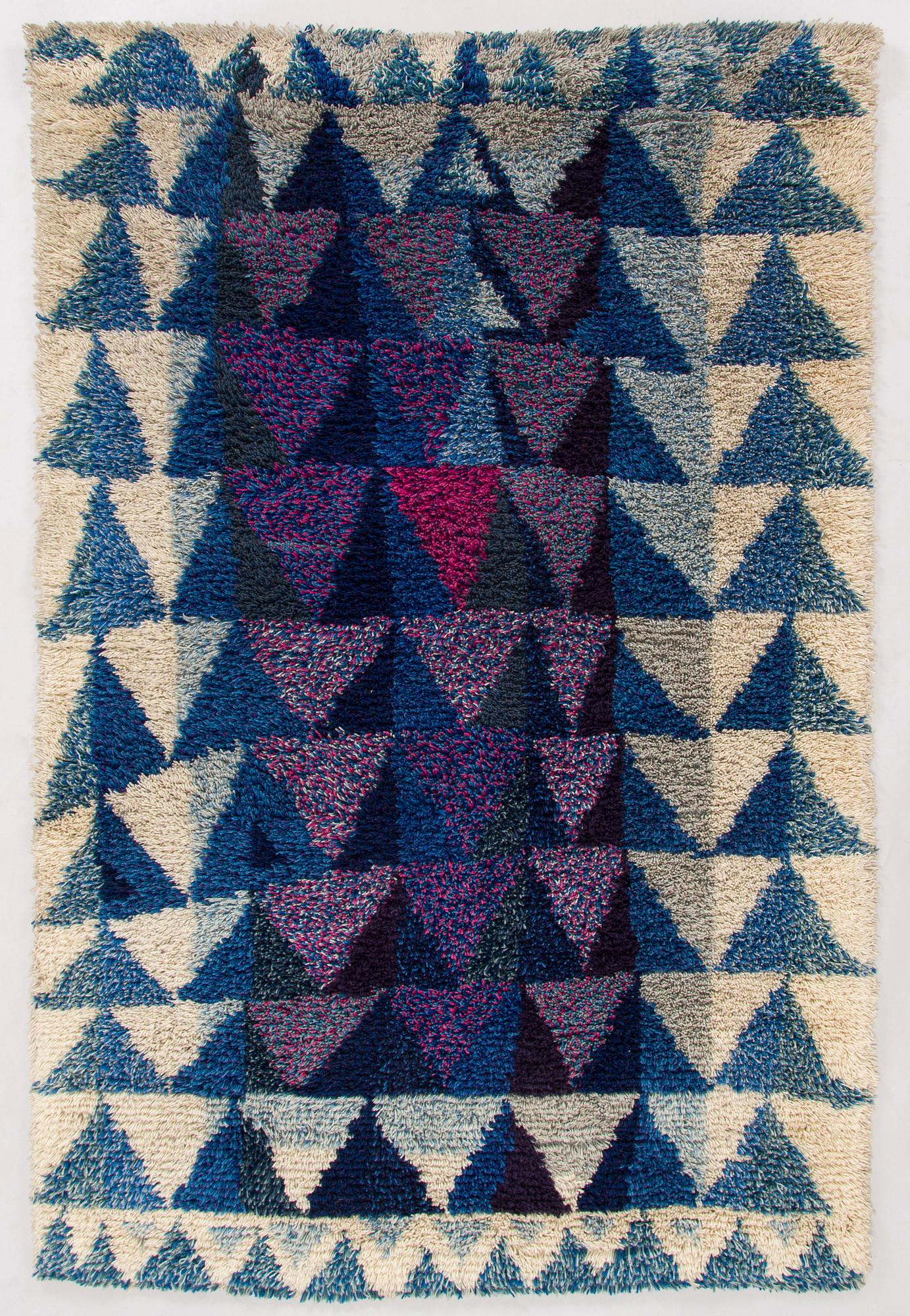 Laila Karttunen, rya, modell för Wetterhoff. Ca  160 x 107 cm.