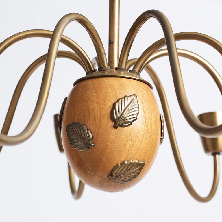 Hans Bergström, ljuskronor, 1 par, modell "10/8", ateljé Lyktan, Åhus, 1940-50-tal.