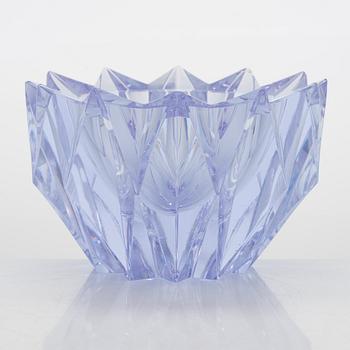 Aimo Okkolin, skål, "Näckros", signerad Aimo Okkolin Riihimäen Lasi Oy.