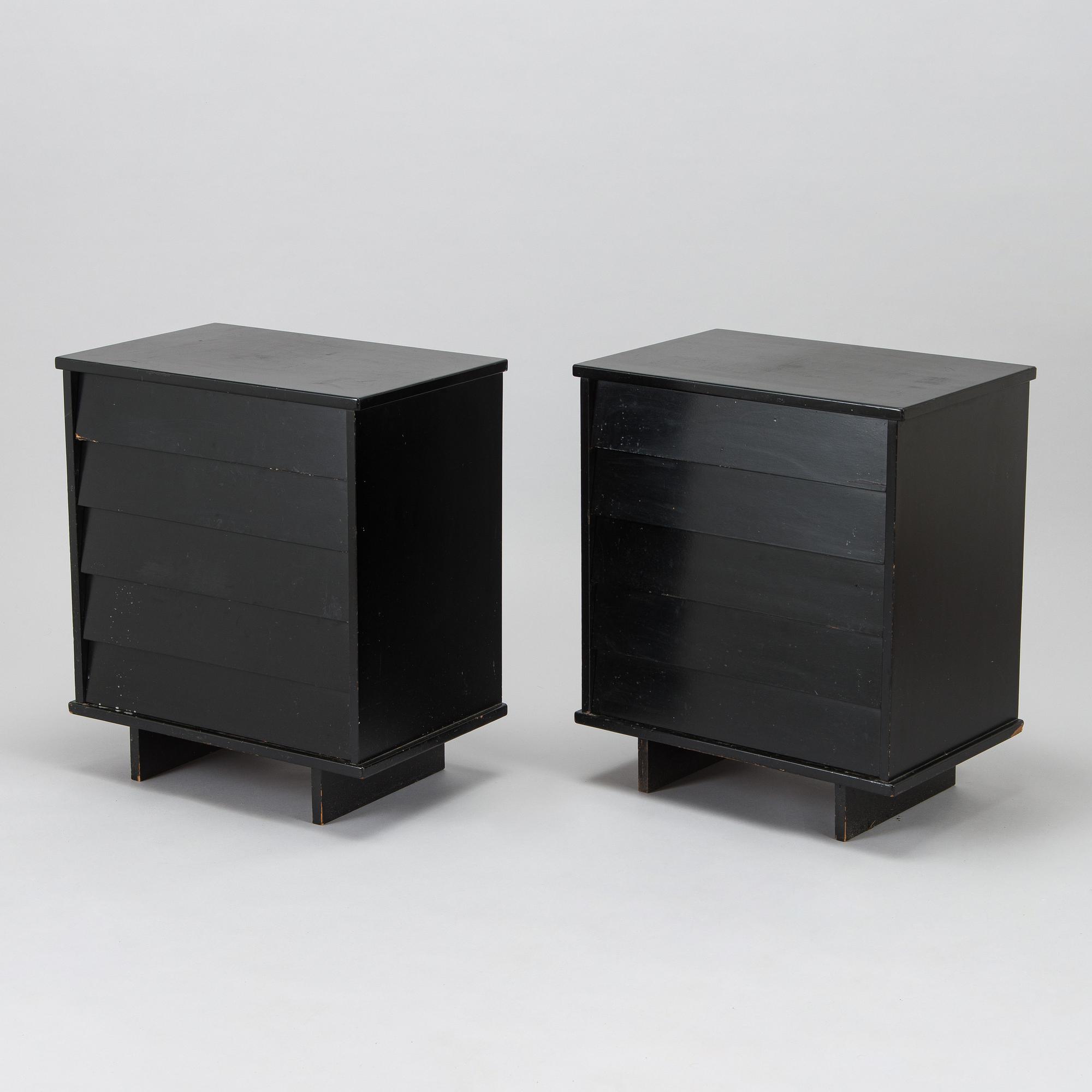 Ilmari Tapiovaara, a pair of 1960s drawers/bedside tables, model 1503, for Asko, Finland.